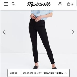 Madewell 10 inch high rise black skinny jeans